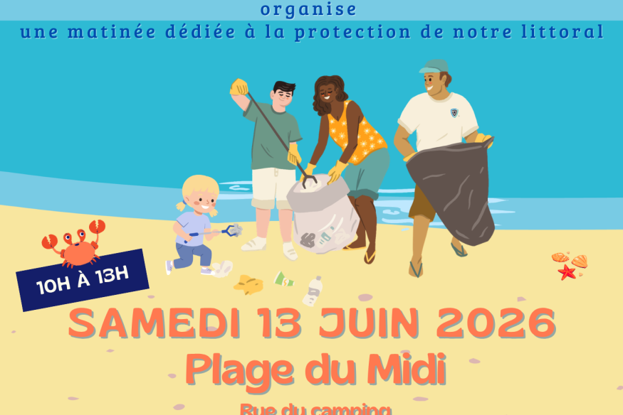 Opération de nettoyage de la plage du Midi