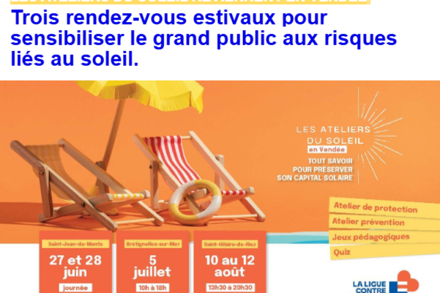 Les ateliers du soleil pour sensibiliser