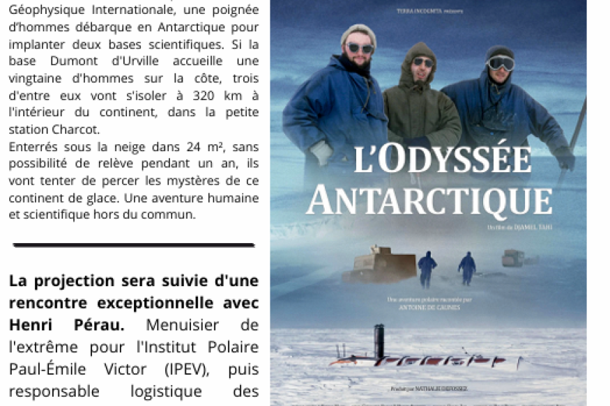 Ciné-rencontre : L'Odyssée Antarctique