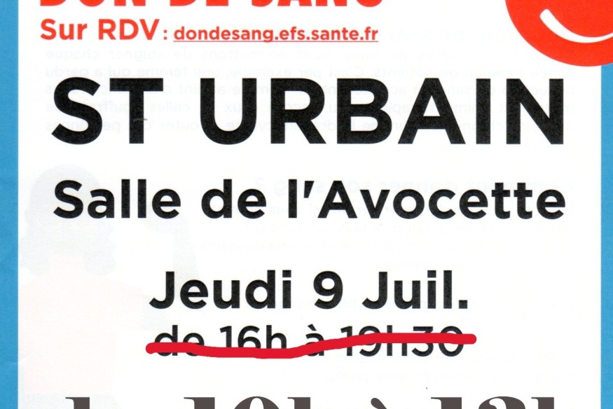 Don su sang, à St-Urbain