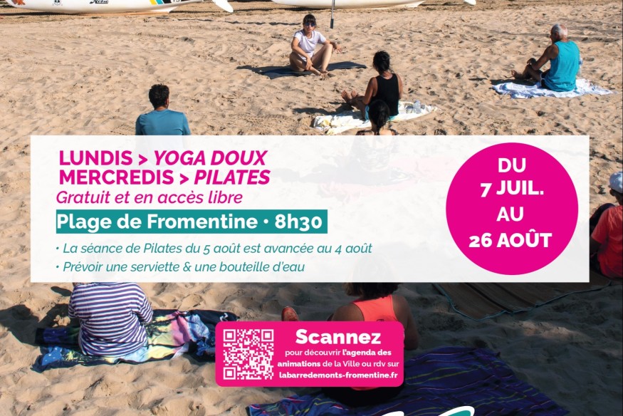 Sport sur la plage : yoga et pilates à la Barre-de-Monts