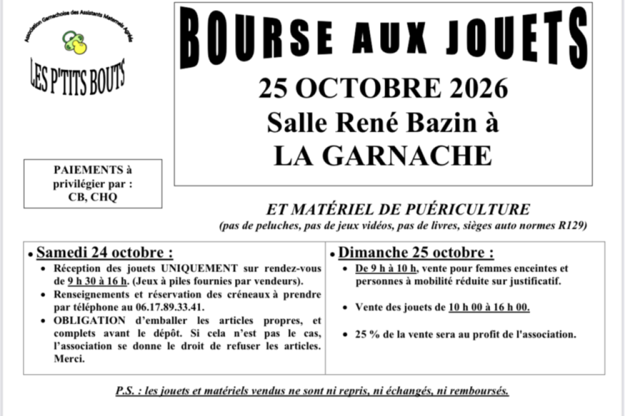 Une bourse aux Jouets à la Garnache